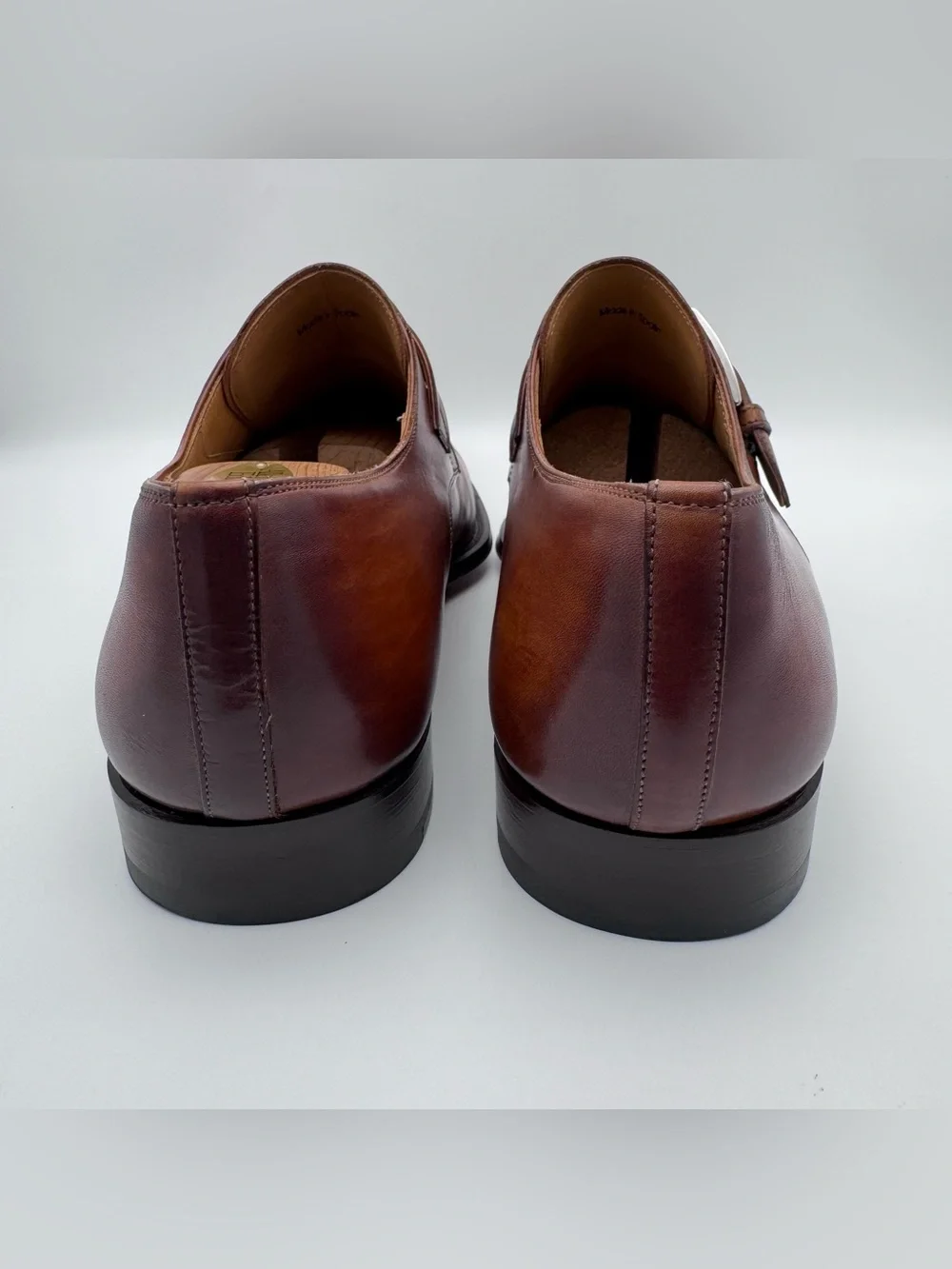 Magnanni Marco II Monk Strap Oxford Brown Cuero Leather Men 11 M Made In Spain